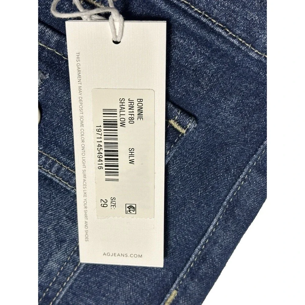 NEW AG Jeans Womens Size 29 Bonnie Mid Rise Cropped Bootcut Dark Wash Jeans $235